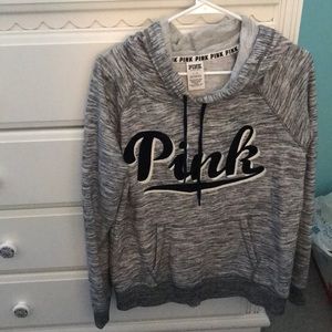 gray PINK hoodie
